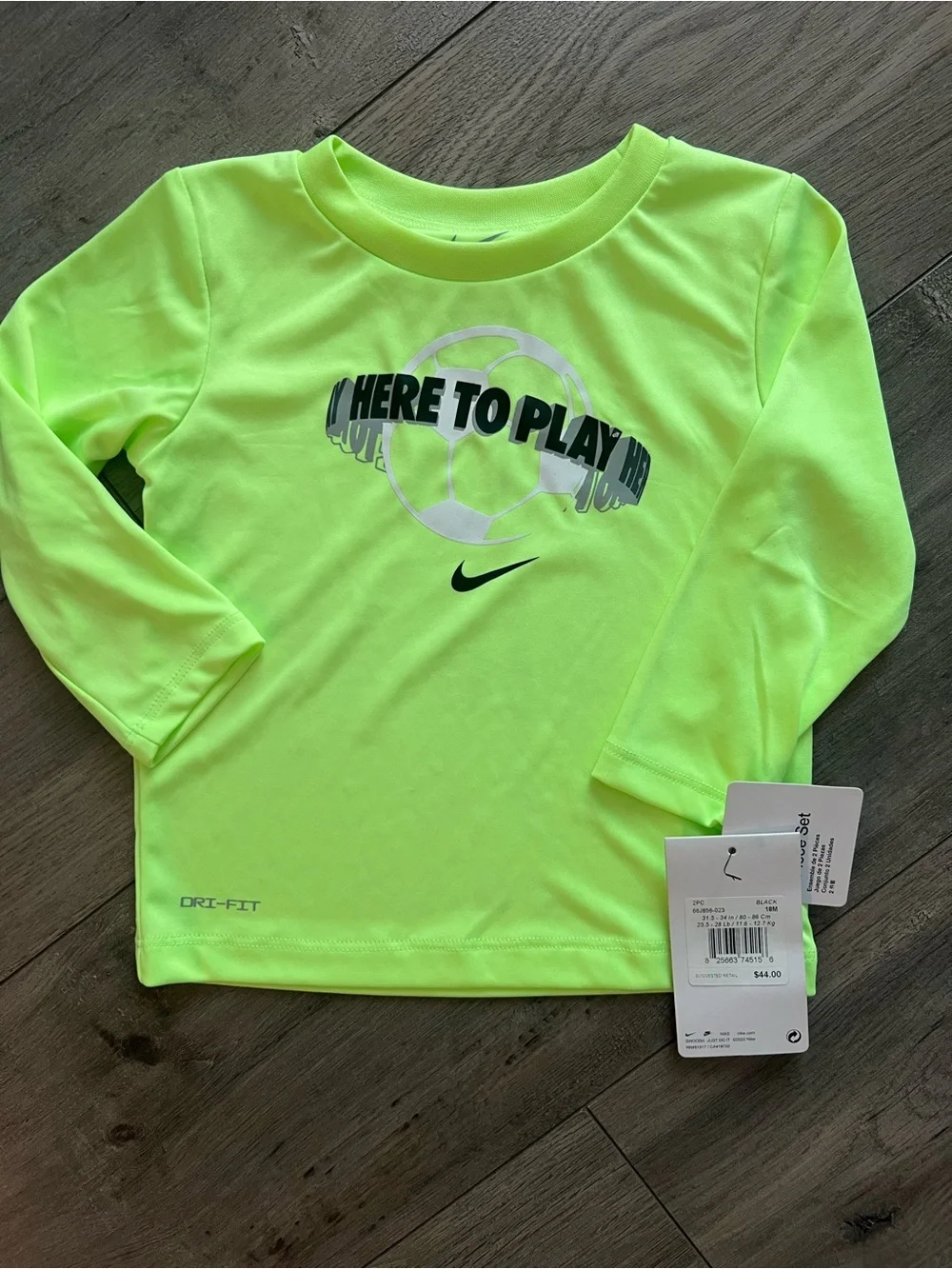 Nike Kids' 2-Piece Neon Green and Black Soccer Set